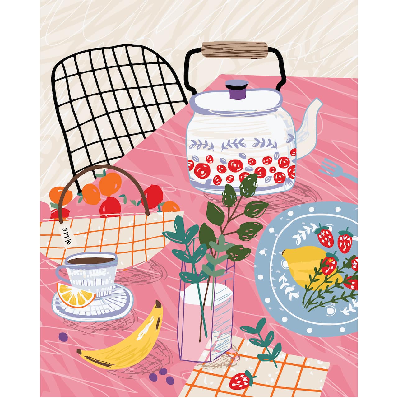 Teapot Picnic Table Paint-by-Number Kit by Artist's Loft®